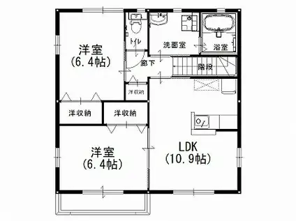 ローズガーデンIII(2LDK/2階)の間取り写真