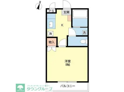 ヴィラージュ・リベルテ(1K/2階)の間取り写真