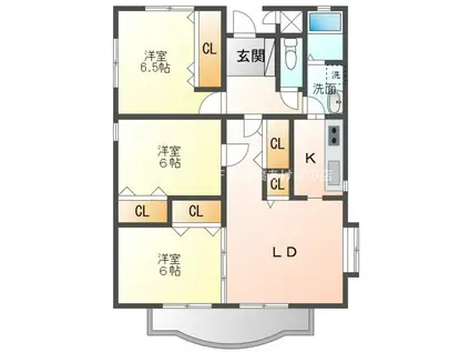 REGEN BOGEN(3LDK/3階)の間取り写真