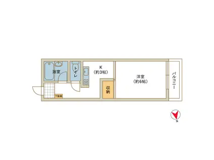 ミスミビル(1K/3階)の間取り写真