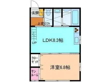 LIEN(1LDK/2階)の間取り写真