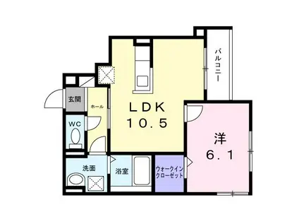 サンティエ(1LDK/2階)の間取り写真