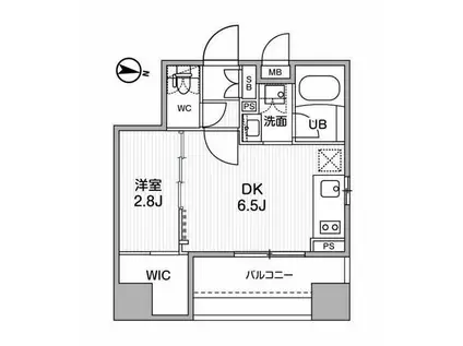 シーフォルム木場II(1DK/5階)の間取り写真