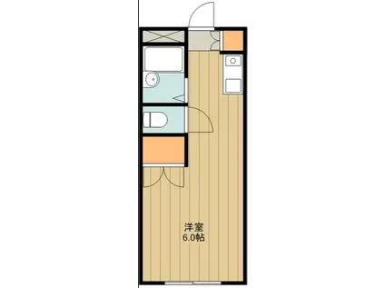西武拝島線 拝島駅 徒歩3分 3階建 築31年(ワンルーム/2階)の間取り写真