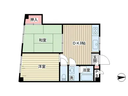 アイアン(2DK/2階)の間取り写真