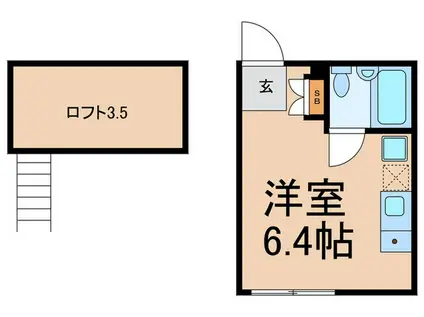 AMMS OKAMURA B(ワンルーム/1階)の間取り写真