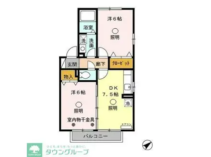 パティオ ロサ(2DK/2階)の間取り写真