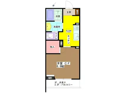 GRANDE ETOILE 18(1K/2階)の間取り写真