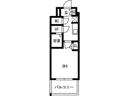 メイクスアート新栄III(1K/4階)の間取り写真