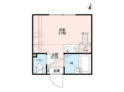 エーデル横浜戸部(1K/1階)の間取り写真