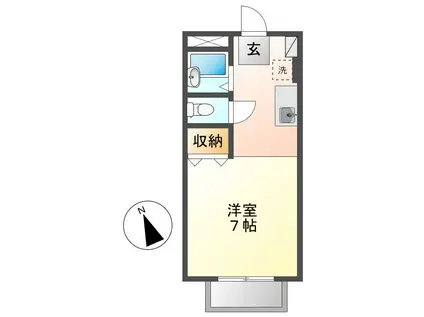 グランデカーサ(ワンルーム/2階)の間取り写真