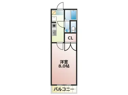 ロ・ヴィオレット蓮台寺(1K/3階)の間取り写真