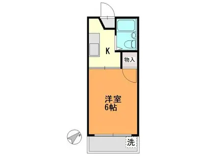 ハイツ小山(1K/2階)の間取り写真