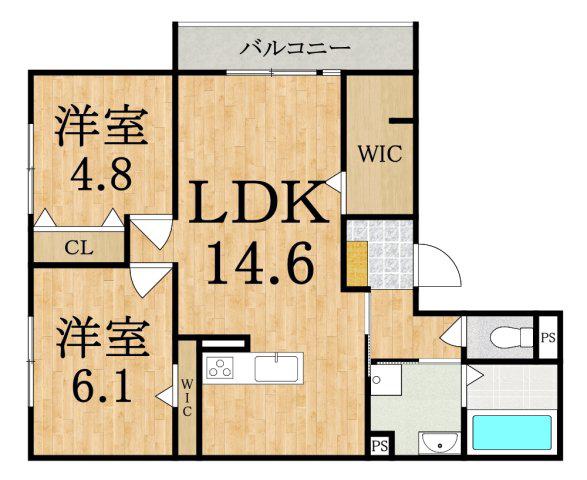 そらみつ大和八木(2LDK/2階)の間取り写真