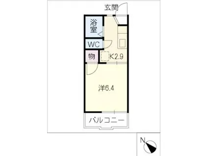 コーポいこい A棟(1DK/2階)の間取り写真