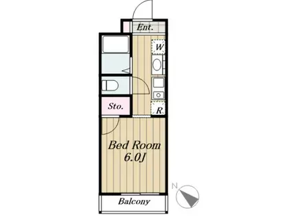プランタニエール(1K/2階)の間取り写真