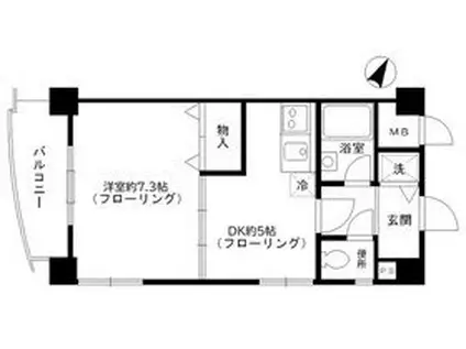 さくら・びあ(1DK/2階)の間取り写真