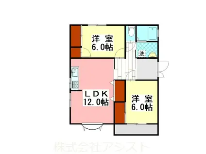 パープルビレッジ(2LDK/2階)の間取り写真