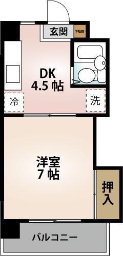 エステイト多賀(1K/2階)の間取り写真