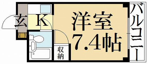 ハイツ葵(1K/2階)の間取り写真