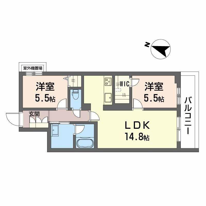 シャーメゾン ルミエール(2LDK/2階)の間取り写真