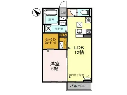 サクラソラ A(1LDK/1階)の間取り写真