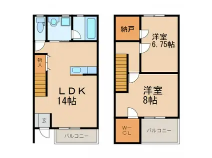 ＪＲ宇都宮線 自治医大駅 徒歩29分 2階建 築12年(2LDK/1階)の間取り写真