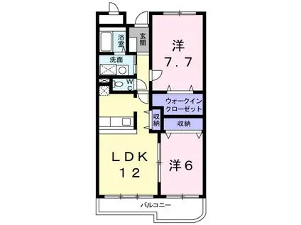 ル・グラン・リヴィエール(2LDK/4階)の間取り写真