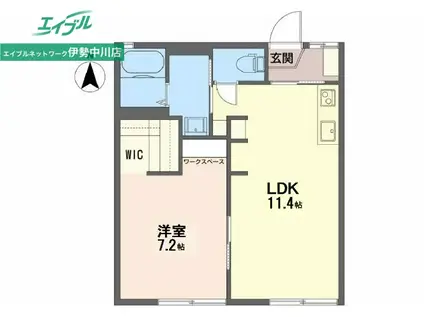 真和荘(1LDK/1階)の間取り写真