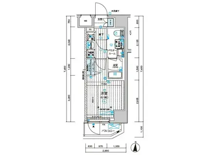 メインステージ千住中居町(1K/4階)の間取り写真