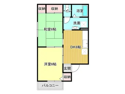 セジュールエマC(2DK/2階)の間取り写真