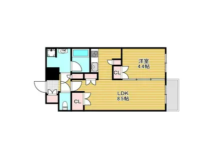 レジデンスエアポート(1LDK/10階)の間取り写真