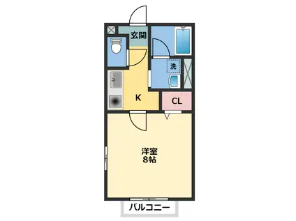 アスコットハイツ(1K/1階)の間取り写真