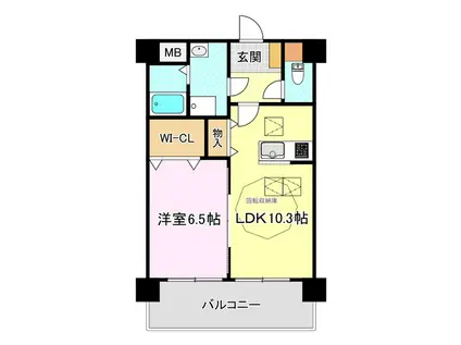 ルネス郡山ステーションサイド(1LDK/2階)の間取り写真