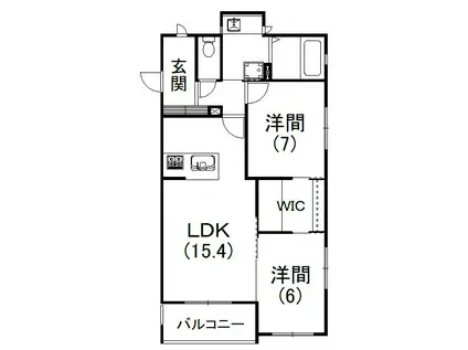 ラプター(2LDK/1階)の間取り写真