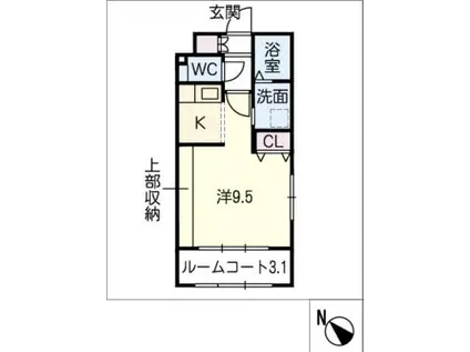 プライム プレイス(1K/1階)の間取り写真