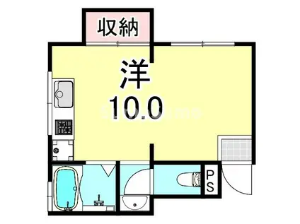 ハネオカハイツ(1DK/2階)の間取り写真