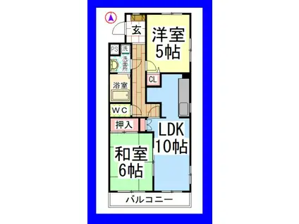 パラゾドゥカーレ(2LDK/3階)の間取り写真