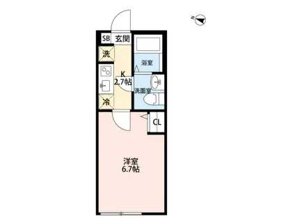 アンダンテ(1K/2階)の間取り写真