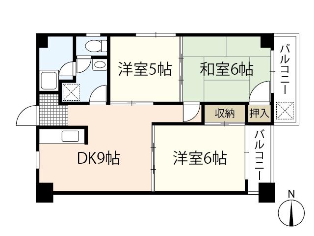 FORウエスト長束(3DK/3階)の間取り写真