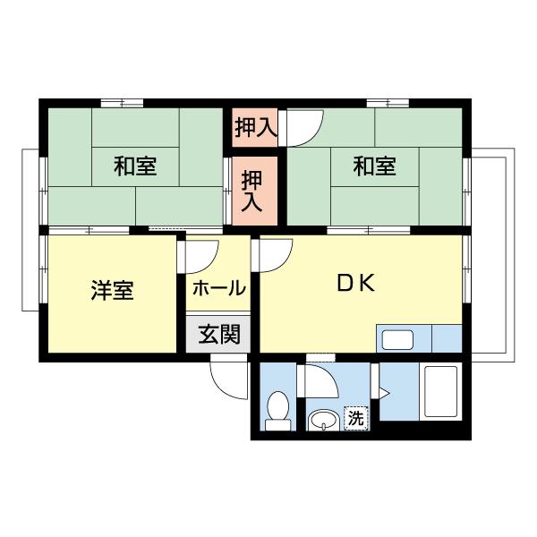 ドミールクルス(3DK/2階)の間取り写真
