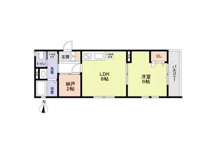 CENT QUATORZE(1LDK/1階)の間取り写真