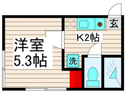 LA VIE EN ROSE(1K/2階)の間取り写真