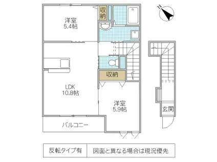 ガーデンスクエア(2LDK/2階)の間取り写真