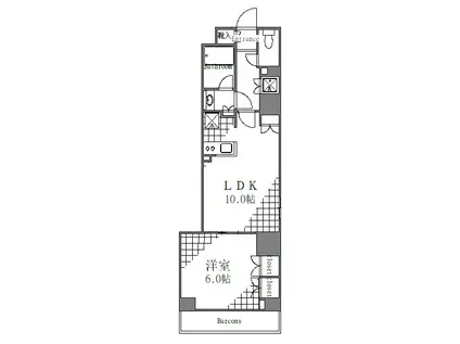 ファインアドレス新御徒町(1LDK/8階)の間取り写真