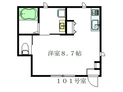 HONEY BEE88(ワンルーム/1階)の間取り写真