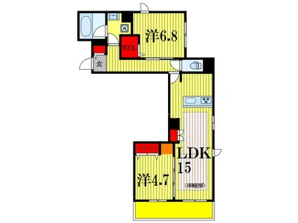 VICTOIRE 南流山(2LDK/6階)の間取り写真