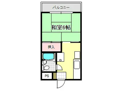 ハイツ高橋(1K/3階)の間取り写真