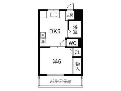コーポ榎山(1DK/1階)の間取り写真
