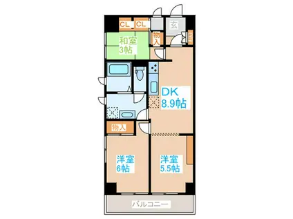 サニーコート東中野(3DK/2階)の間取り写真